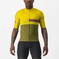 Maillot Manche Courte Castelli A Blocco Homme Jaune/Vert 2023 -GOBIK Soldes 01 4522017 782 700x700 3