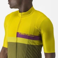 Maillot Manche Courte Castelli A Blocco Homme Jaune/Vert 2023 -GOBIK Soldes 04 4522017 782 700x700 4