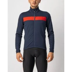 Veste Manche Longue Castelli Raddoppia 3 Bleu Foncé/Rouge 2023