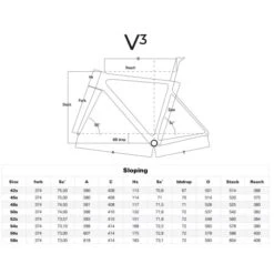 Vélo Route Colnago V3 Sram Rival Etap AXS MKWK 2023 -GOBIK Soldes v3 gomtrie taille 700x700 4